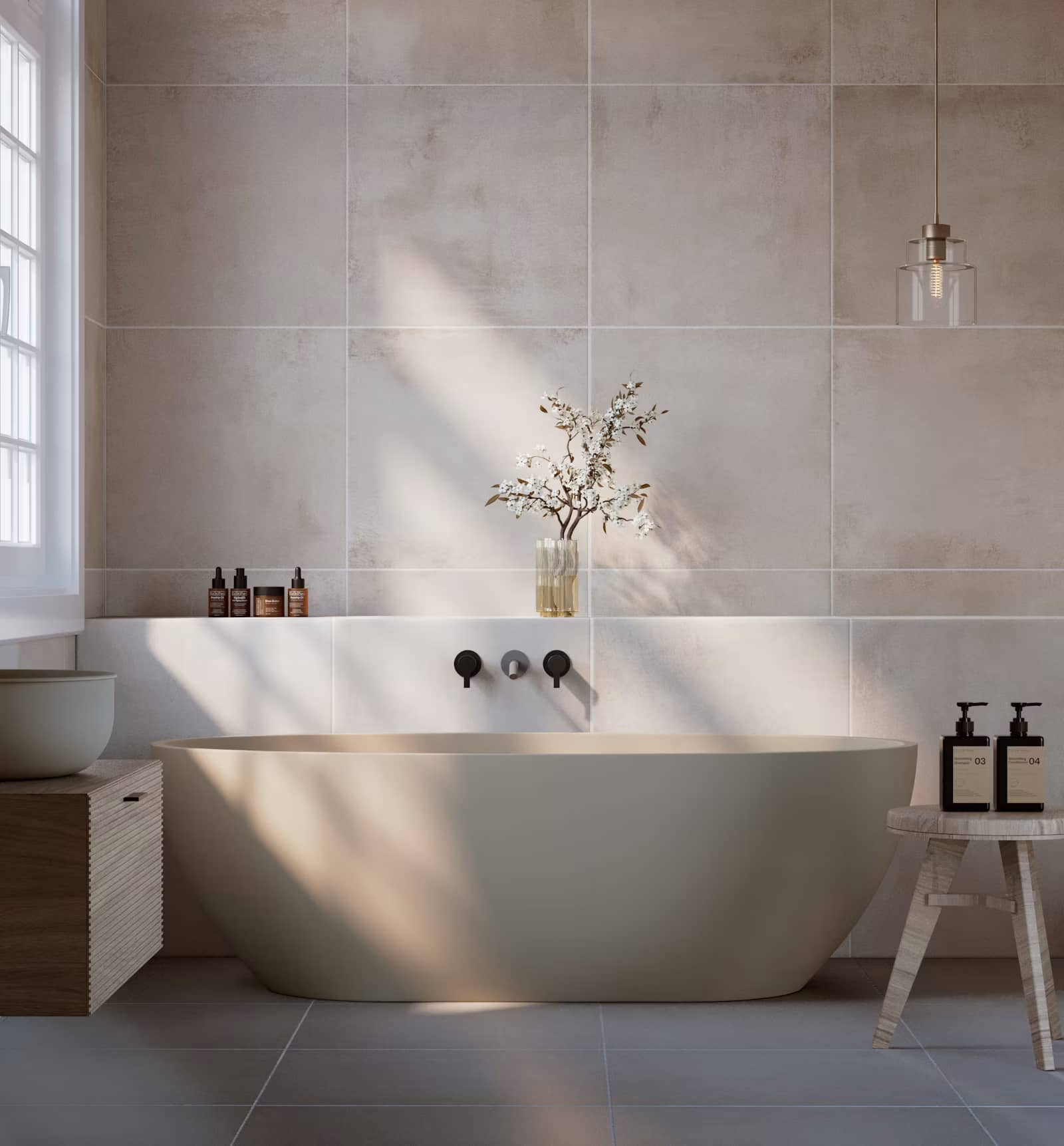 Marlow double-ended freestanding bath in matt white